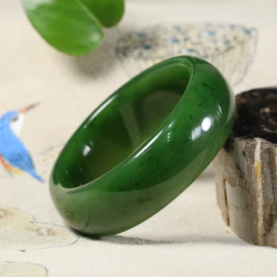 Zheru ювелирные изделия натуральный нефрит 54-64 мм зеленый браслет элегантные