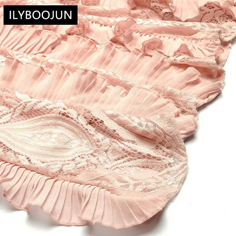 

Women's Clothing Fashion Designer Dress Spring Summer Women's Dress Sleeveless Lace Patchwork Ruffles Elegant Party Slim Dresses