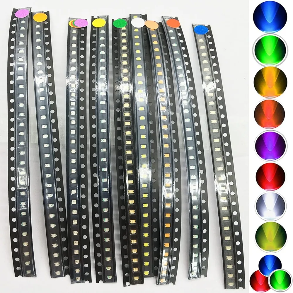 3000 шт. 0805 smd светодиоды красный желтый зеленый белый синий оранжевый