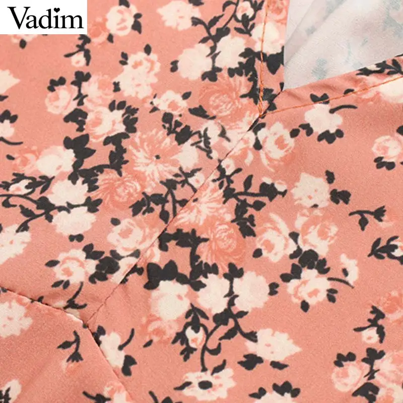 Женское элегантное платье vadim с цветочным принтом мини рукавом три четверти