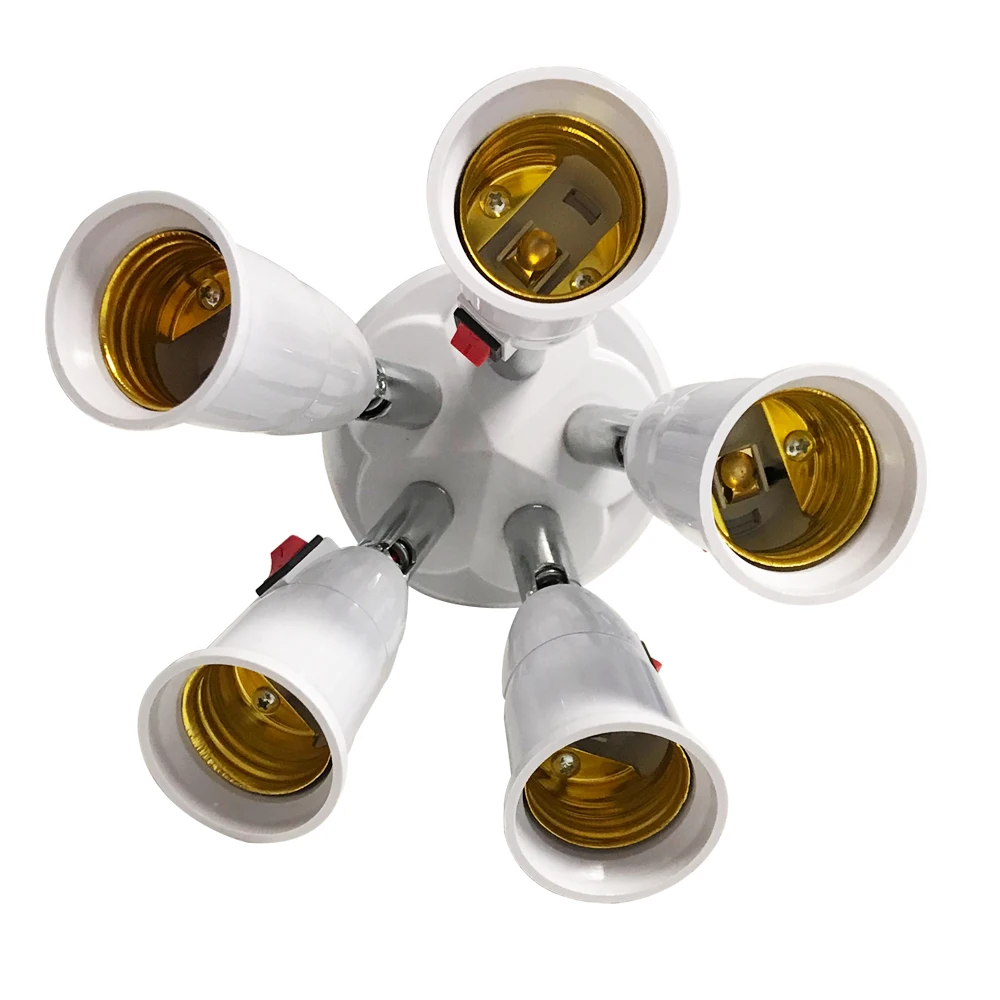 

E27 With Switch3/4/5 Heads Lamp Base Adjustable LED Light Bulb Holder Adapter Converter Socket High Quality Lamp Bulb Holder