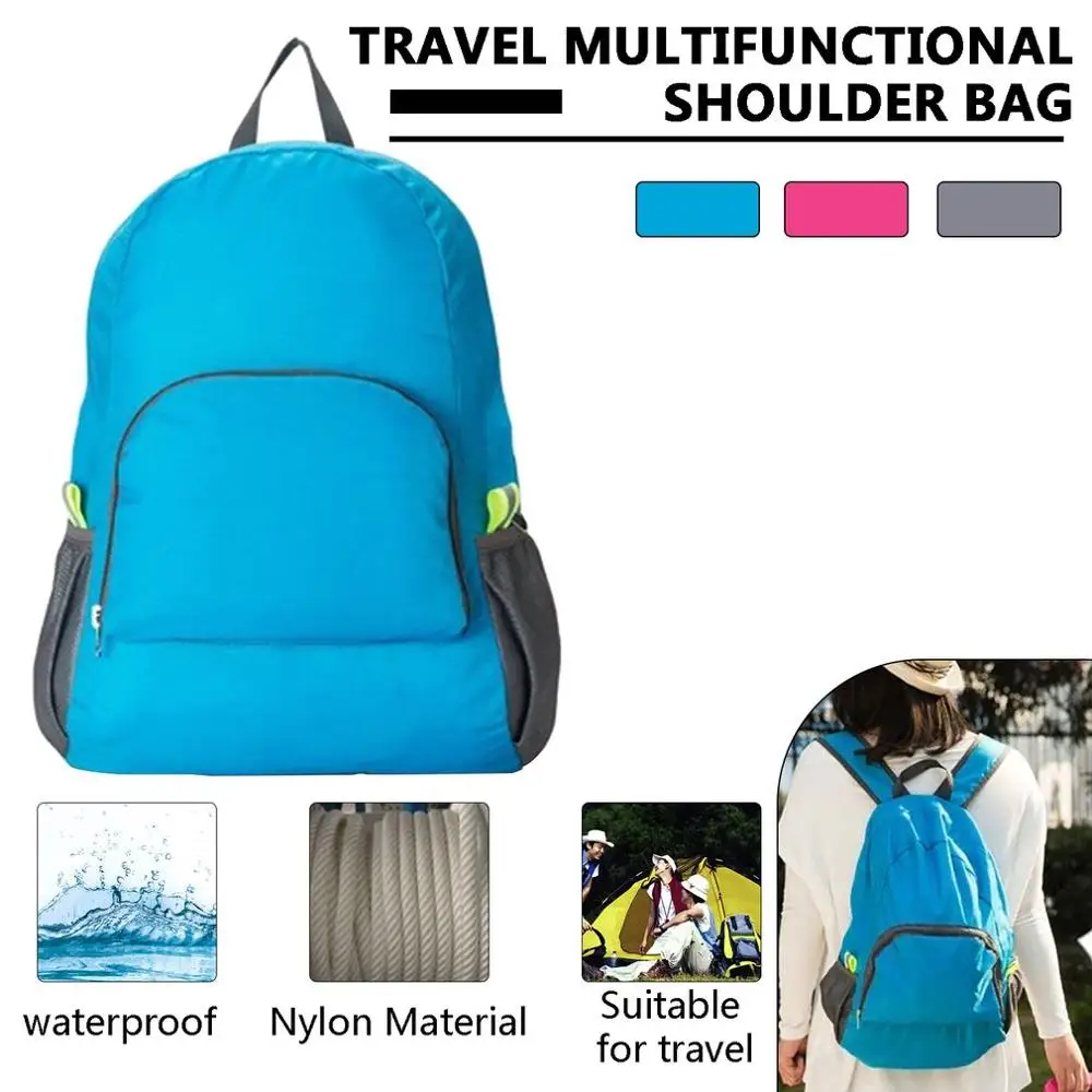 

Hiking Bag Rucksack Lightweight Foldable Waterproof Nylon Women Men Skin Pack Backpack Travel Outdoor Sports Camping