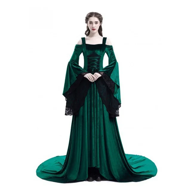 Женское платье принцессы винтажное кружевное без бретелек для карнавала