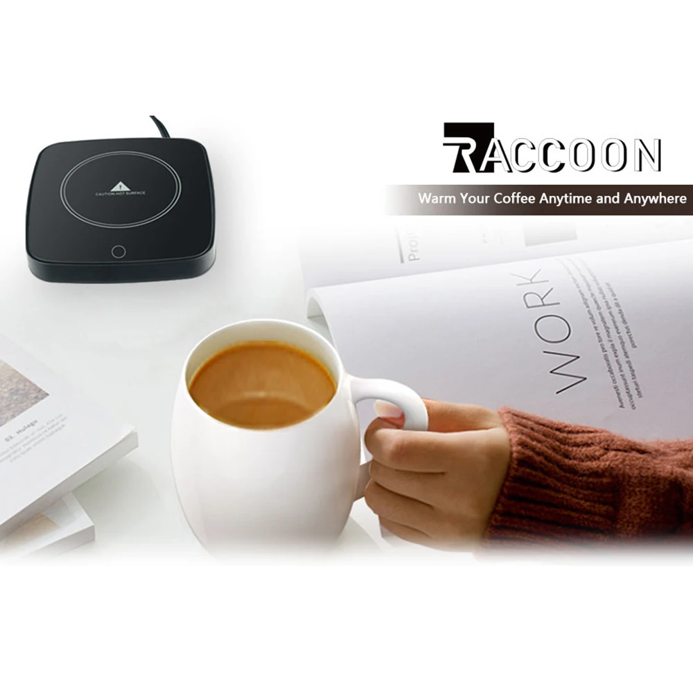 

US EU Cup Warmer Heat Beverage Mug Mat Keep Drink Warm Heater Heating Coaster Pad for Coffee Milk Tea 55 ℃