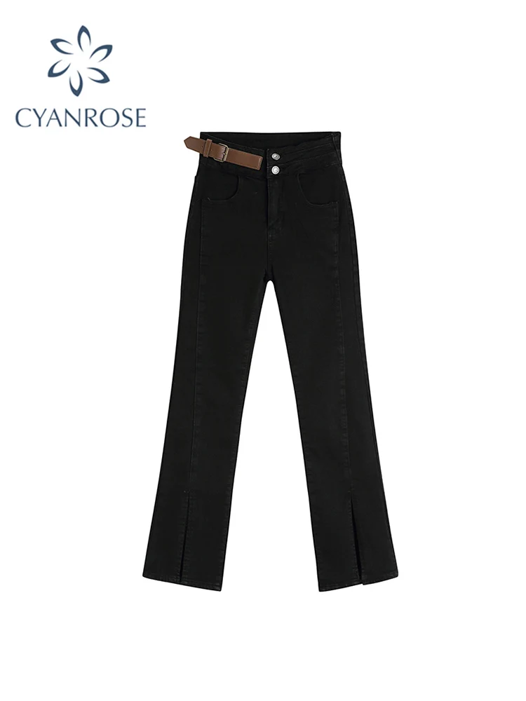 Женские плотные Бархатные расклешенные брюки джинсы с высокой талией флисовые