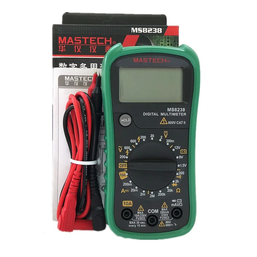 MASTECH MS8238 600V 10A цифровой универсальный измеритель карманный цифровой бытовой Высокоточный цифровой дисплей