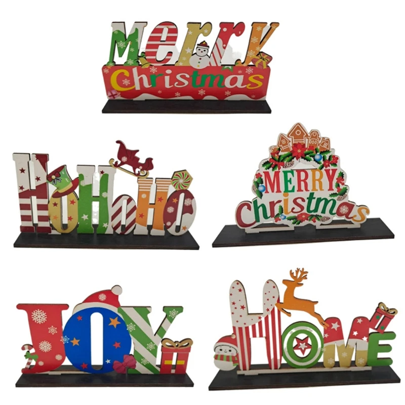

Christmas Creative DIY Wooden Desktop Ornaments Creative Wooden Statues Home QW