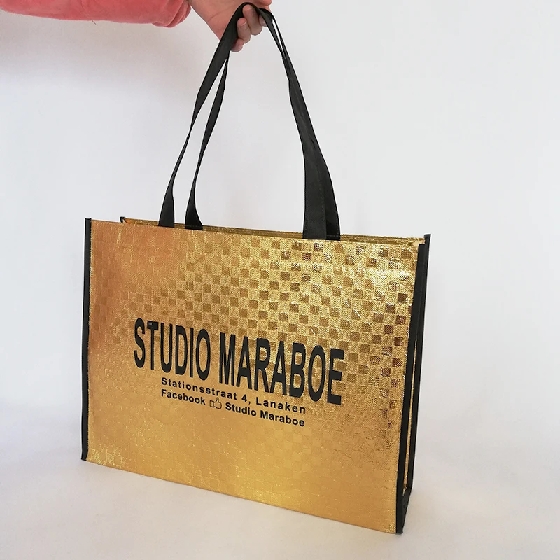 Оптовая продажа 500 шт./лот многоразовые ламинированные сумки для покупок из