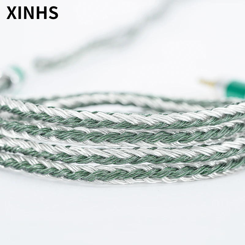 

24 Strands Silver Plated Copper Earphone line 3.5mm Plug Headphone Cable For TRN V90\BA5\V80\V10\ST1
