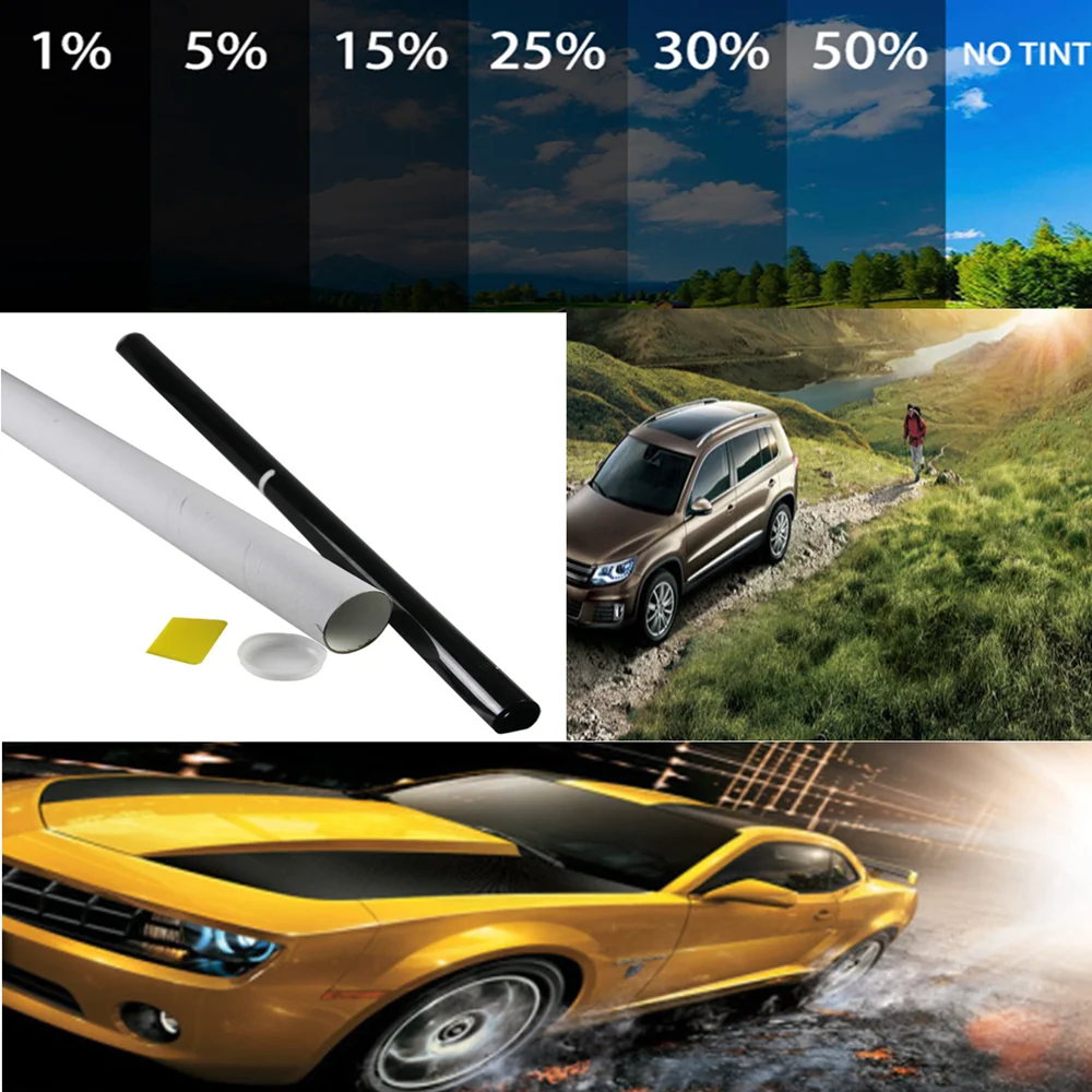 

Car Tinted Film Window Glass Tint Roll With Scraper For Explosion-proof Solar UV Film Transmittance1% 5% 15% 25% 35% 50%