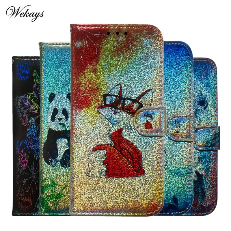 

Phone Case For Redmi Note 8 Pro Glitter Leather Wallet Cover Cartoon Panda Fox Coque Capa For Xiaomi Redmi 7 7A 6A Note 6 Pro 7S