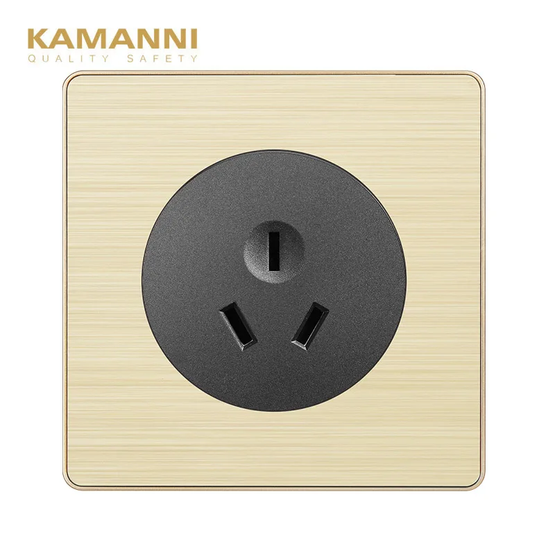 Настенная розетка стандарта ЕС KAMANNI роскошная питания из алюминиевого сплава
