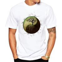 fashion yin yang tree design men t shirt short sleeve customized t shirts vintage tree printed cool hipster tee shirts