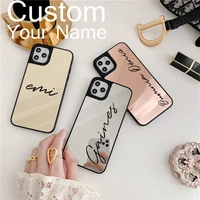 custom name letter logo luxury mirror case for iphone 13 11 pro 1211pro max 9 8 7 plus x xs max xr case shockproof phone covers