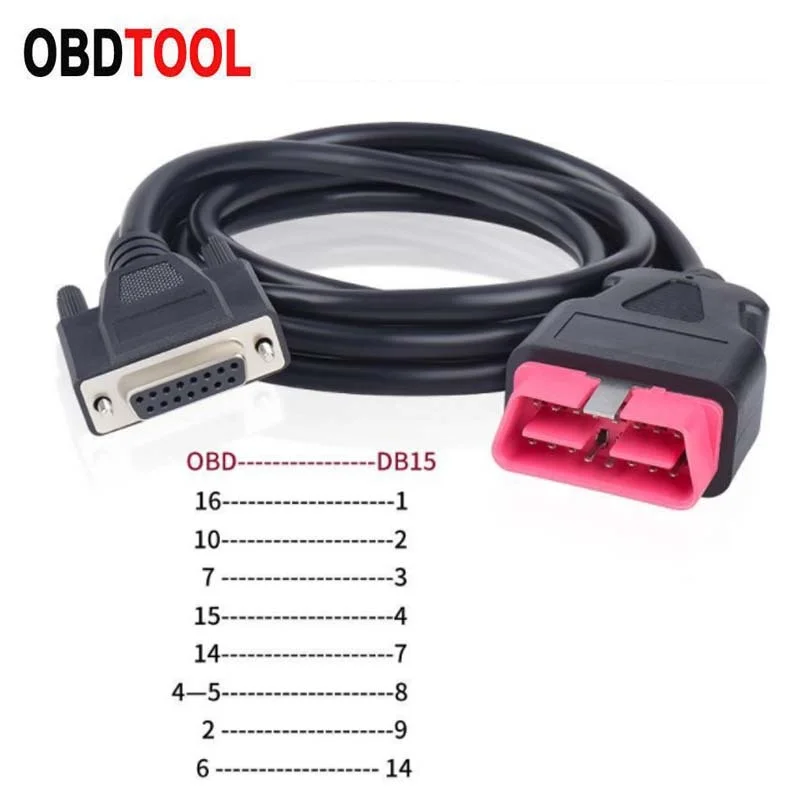 Диагностический шлюз красный кабель для диагностики 16 контактный разъем OBD2