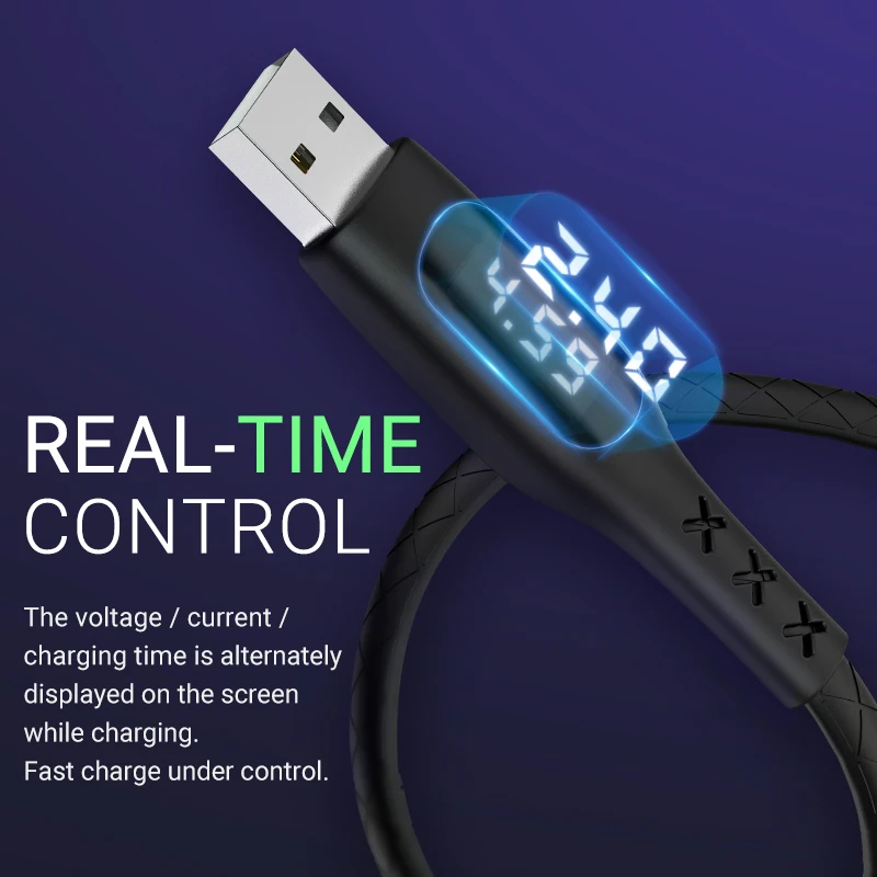 hoco usb зарядный кабель лайтнинг с таймером lightning передача данных таймер времени зарядки для iphone X XS XS Max XR 8 6 ipad 2 юсб провод зарядный шнурок для айфона айпада с дисплеем тока и напряжения зарядник