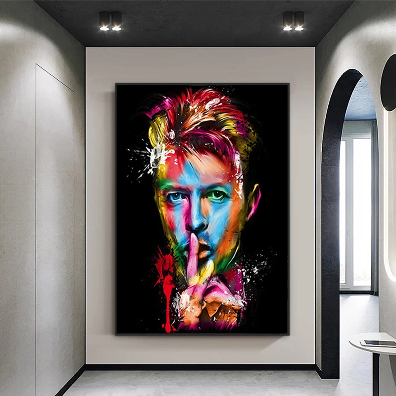 

Colorful Graffiti Face Poster Painting Modern Famous Music Singer Star on Canvas Wall Art Pictures for Living Room Bedroom Decor