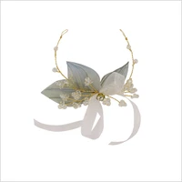 hp051 fairy green leaves bridal wedding wrist strap delicate crystal branch bride wrist band wedding decoration