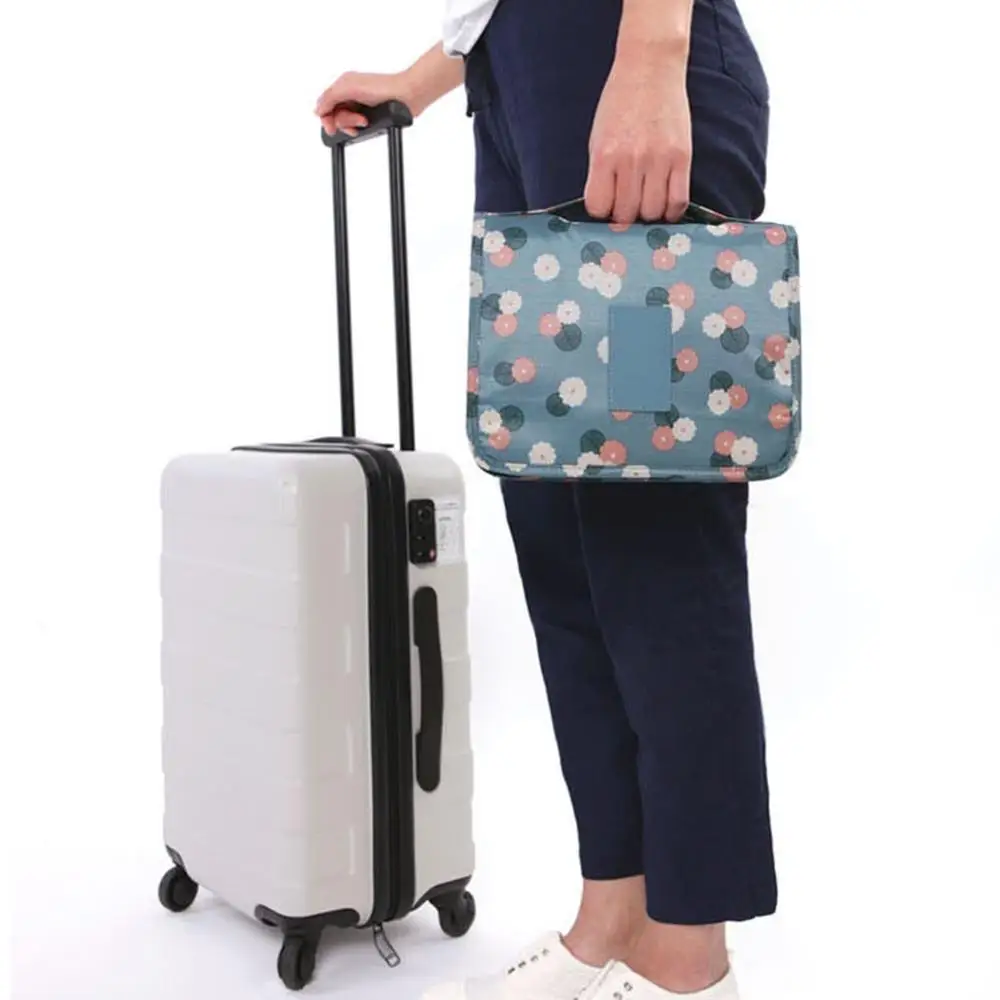 Портативная дорожная женская косметичка складная сумка водонепроницаемая