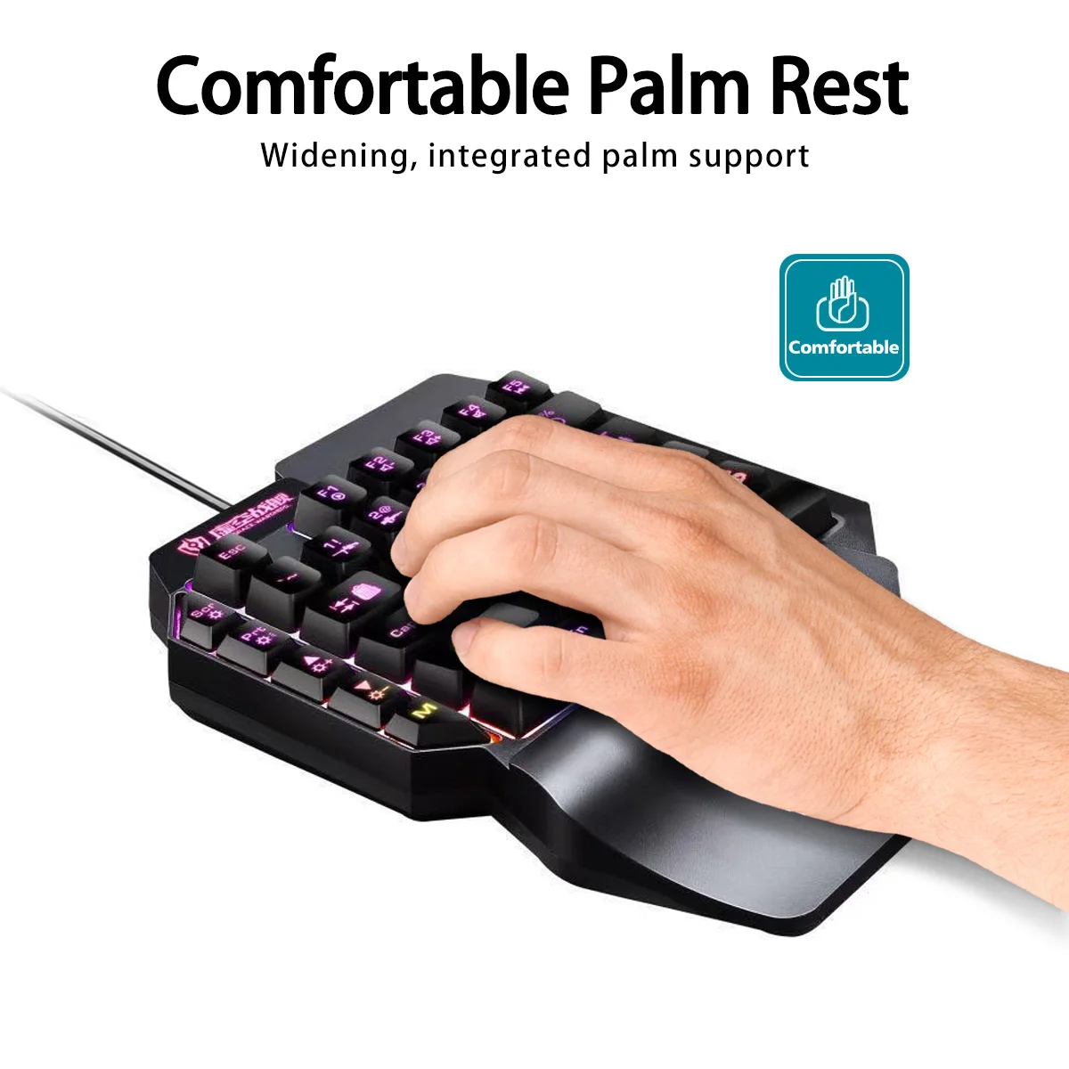 single handed gaming membrane mini keyboard 39 keys one hand rgb backlit ergonomic game keypad for pc laptop mobilephone gamer free global shipping