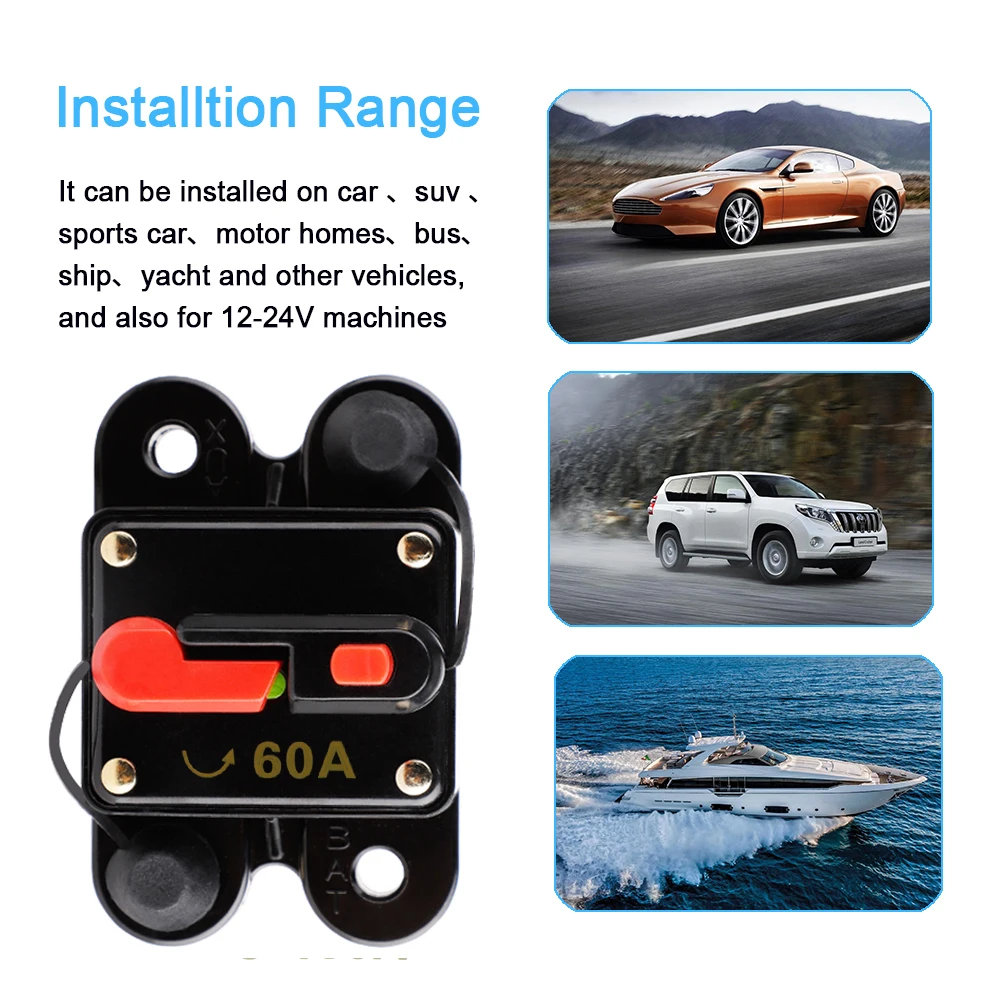 12V-24V DC домашняя Солнечная система водонепроницаемый автоматический выключатель