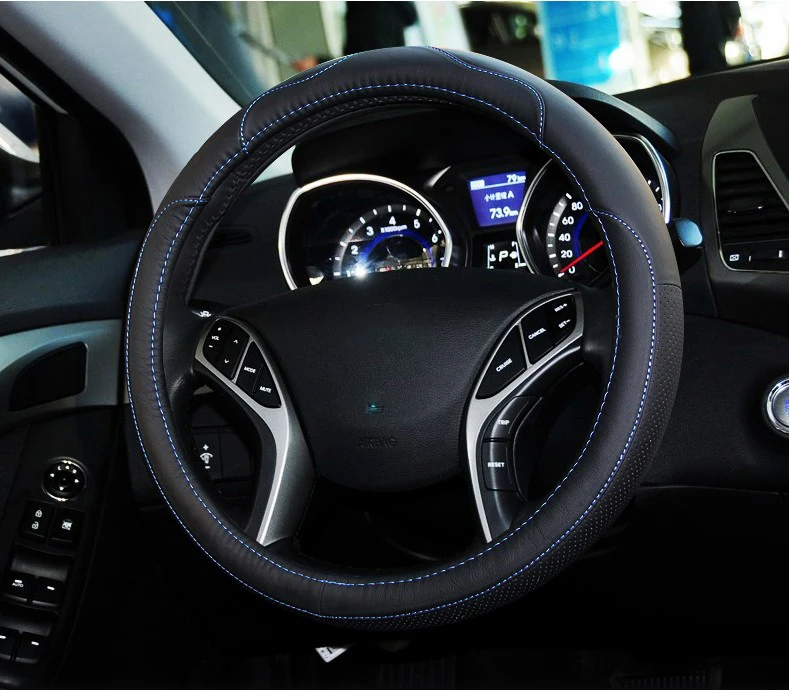 Кожаный Автомобильный чехол на руль для hyundai Tucson IX35 I30 Solaris Elantra акцент, Гетц Santa Fe I20 авто аксессуары