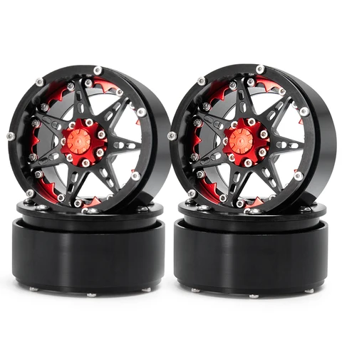 YEAHRUN 2/4pcs Metal Wheel 2.2 Beadlock Wheels Rims for 1/10 RC Crawler Car Axial SCX10 TRX-4