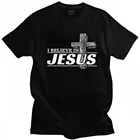 Я верю в Иисуса Христа футболка для мужчин хлопок городская Футболка короткий рукав Cristianity вера футболки Slim Fit уличная одежда