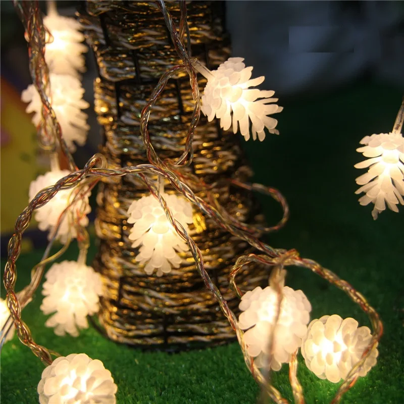 

10M Pine Cone Garlands LED Christmas Lights Outdoor Indoor New Year Decoration Garland LED Fairy String Lights Luzes De Navidad