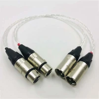hifi pair 8ag single silver plated xlr male to female leads balanced audio cable for amplifier cd player