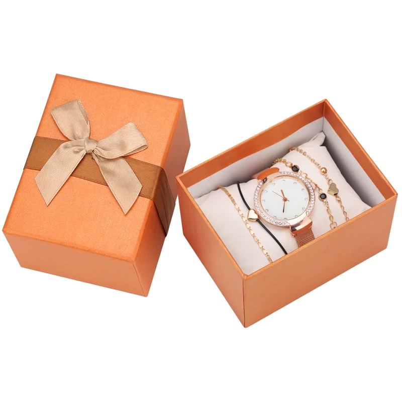 Женские часы браслет богемные 6 шт./компл. драгоценный камень блестящие черный