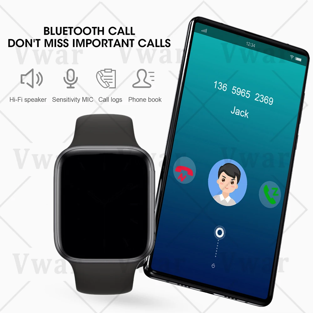Смарт часы Vwar U78 Plus с температурным режимом тела настраиваемые циферблаты Bluetooth