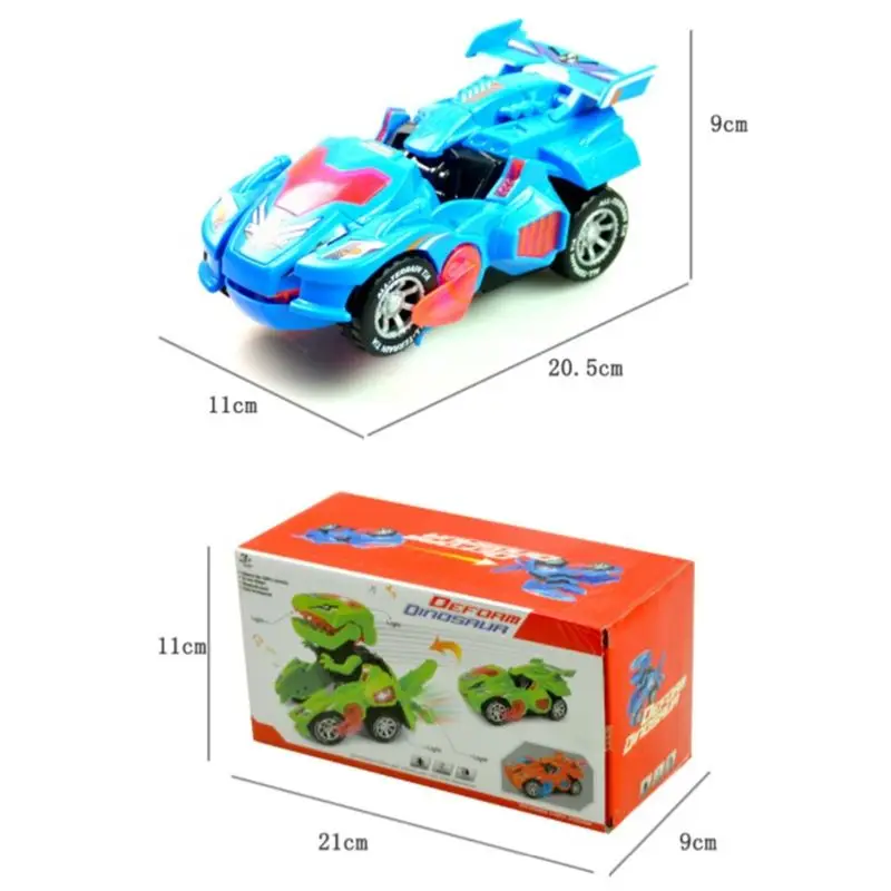 

Transforming Dinosaur LED Car Dinosaur Transform Car Toy Automatic Dino Dinosaur Transformer Toy Car for Kids 3+ Years Old