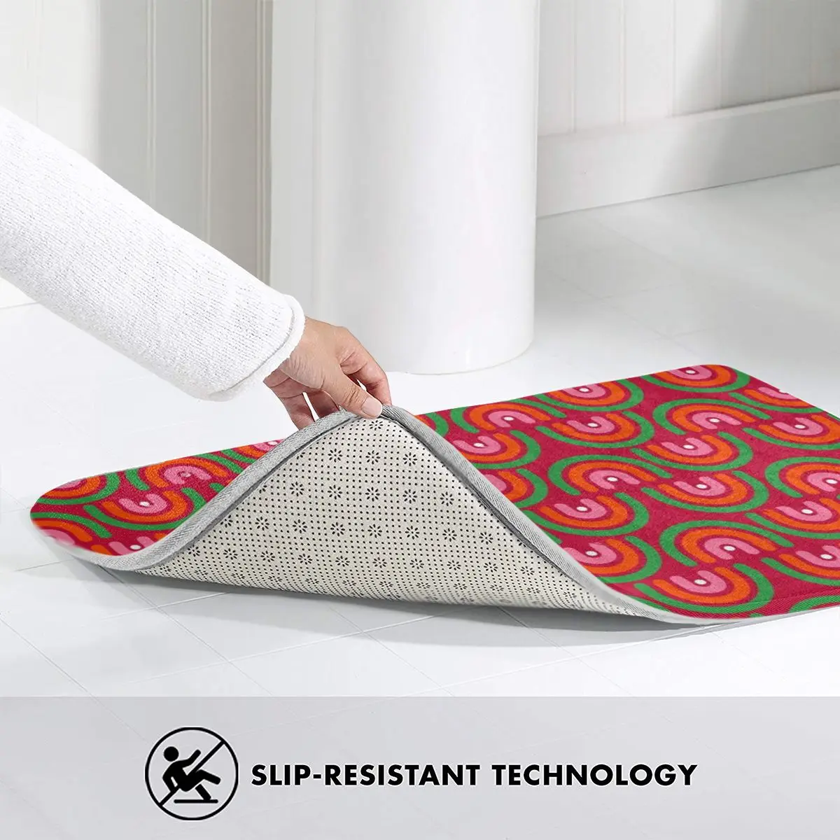 Забавный Ретро-коврик для прихожей с радугой коврик ног ванной нескользящий