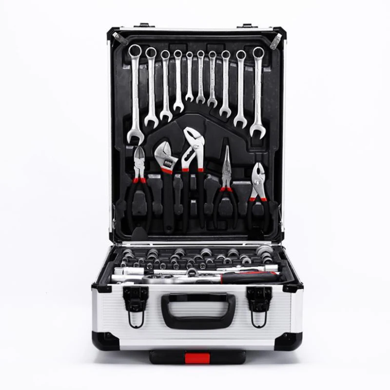 187 pieces of hardware tool set aluminum trolley case portable vehicle-mounted multi-function box combination | Инструменты