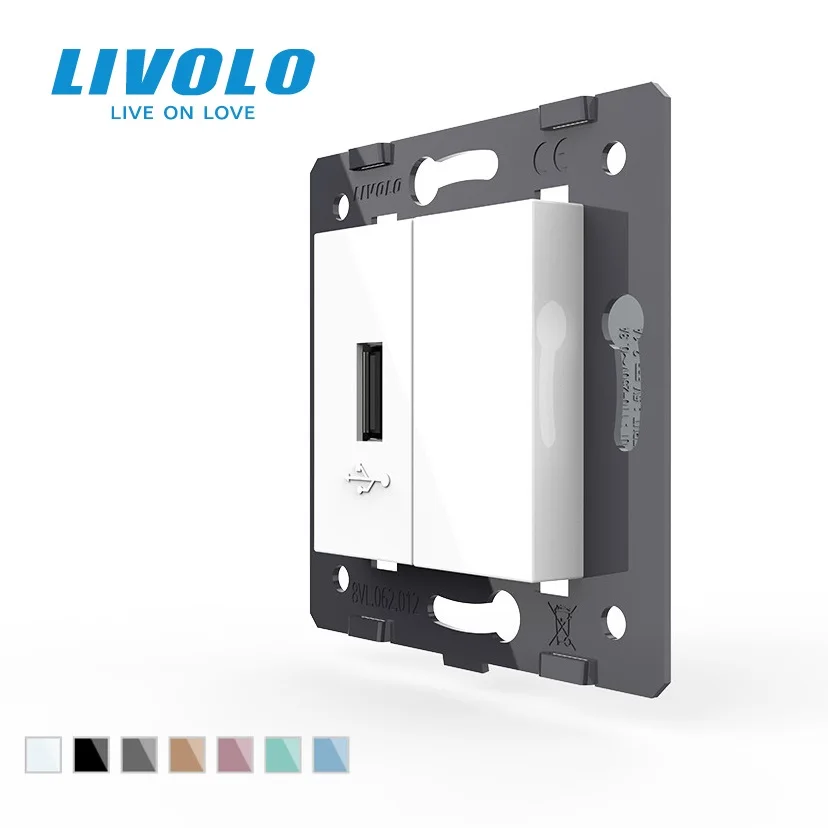 

Livolo White Plastic Materials , Power Socket , EU Standard DIY Parts, Function Key for USB Socket,VL-C7-1USB-11