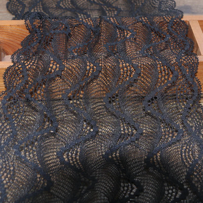 2 ярда/партия высокое качество черное растягивающееся кружево сделай сам вышивка