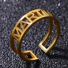 Индивидуальные Регулируемые кольца с именем на заказ, золотые ювелирные изделия из нержавеющей стали, табличка с именем, кольца для женщин и девушек, обручальные кольца ручной работы