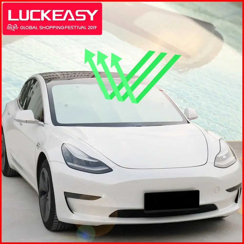 LUCKEASY солнцезащитный козырек на заказ-подходит для Tesla модель 3 автомобильный Skylight слепое затенение сетка на лобовое стекло