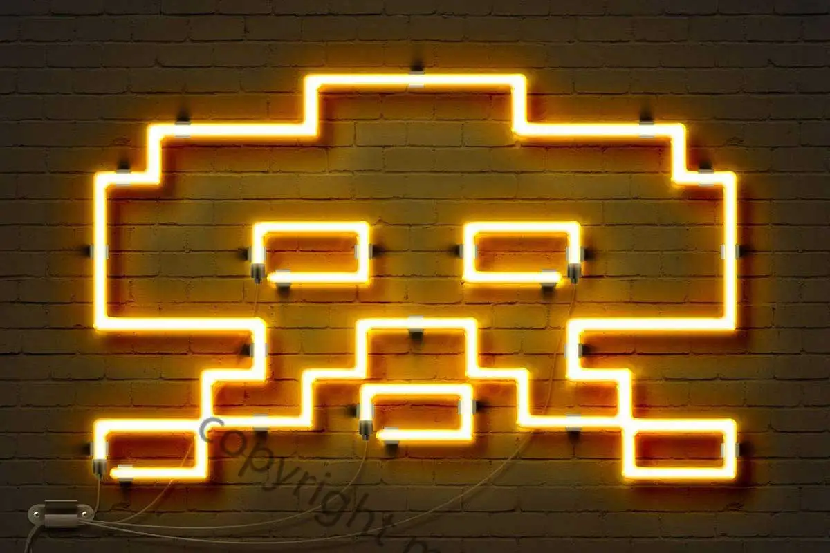 

Неоновая вывеска Space Invader, декор для комнаты, ретро винтажная металлическая вывеска, жестяная вывеска, неоновая вывеска для клуба, кафе, паба,...