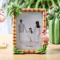flamingo resin child photo frame nordic simplicity bamboo home decoration 5 6 7 inch creative portrait picture frame