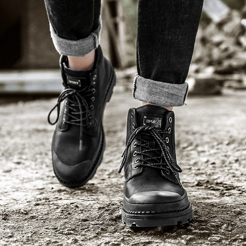 

Mens Hightop Sneakers Men Shoes High Top Sneakers Black Boots Casual Leather Sneaker Man Shoe With A 2020 Hightop Male Men's