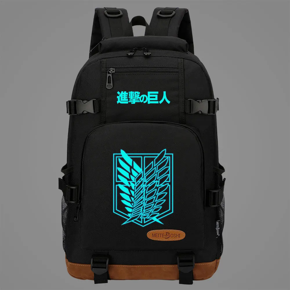 

New Luminous Anime Attack On Titan Boys Girls Kids School Book Bags Women Bagpack Teenagers Canvas Men Laptop Travel Backpack