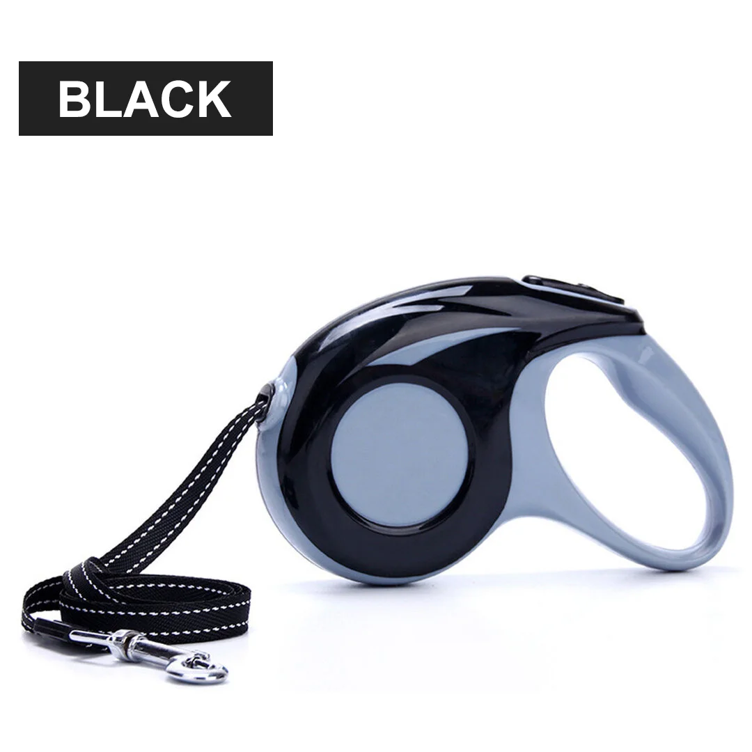 Автоматический выдвижной поводок из фибры для домашних животных светодиодная