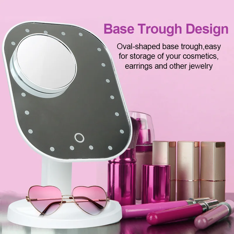 Зеркало для макияжа со светодиодной подсветкой многофункциональное