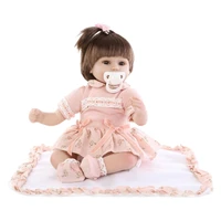 17 inch lovely reborn baby girl dolls toddler realistic silicone short hair toy b36e