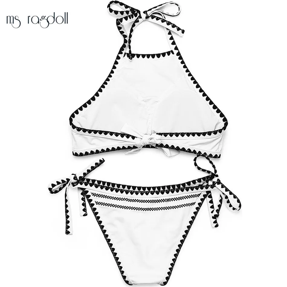 Сексуальный женский купальный костюм Женский Бандаж пуш-ап бикини однотонный