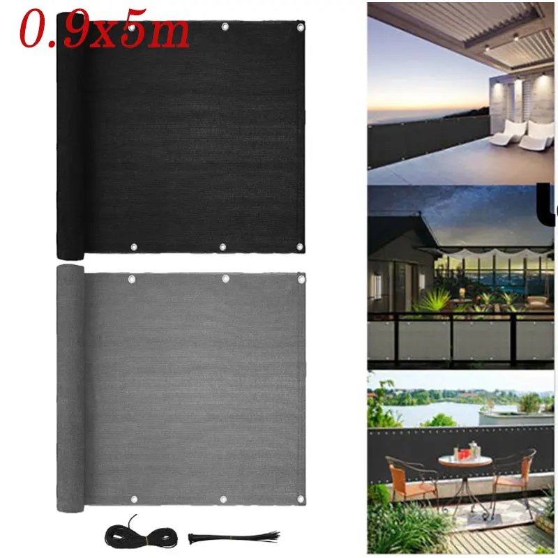 0.9x5m Balcony Fence Safety Net Anti-UV Sunshade Net Courtyard Patio Plant Cover Home Courtyard Privacy Shelter Screen Outdoor