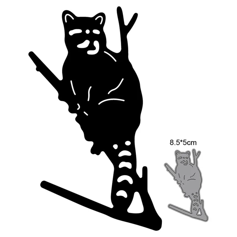 

Cat on Tree Cutting dies New 2021 Metal Cutting Dies For Scrapbooking and Card Making Decorative Embossing Die Cut Craft dies