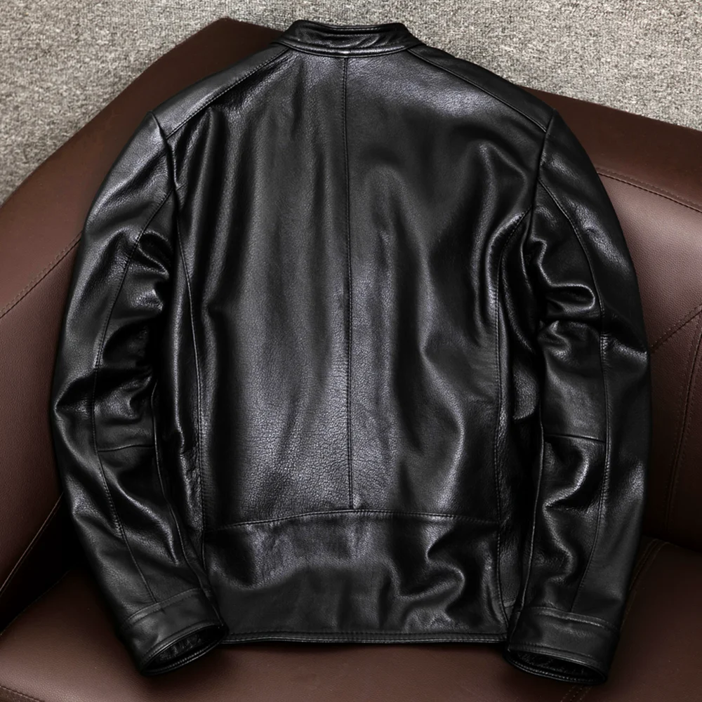 

Spring and Autumn New Male Personalized Korean Short Slim-fit Stand Collar Plue Size Handsome Trend Motorcycle PU Jacket M-4XL